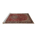 Sideview of Machine Washable Traditional Saffron Red Rug, wshtr2160