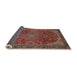 Sideview of Traditional Saffron Red Medallion Rug, tr2160