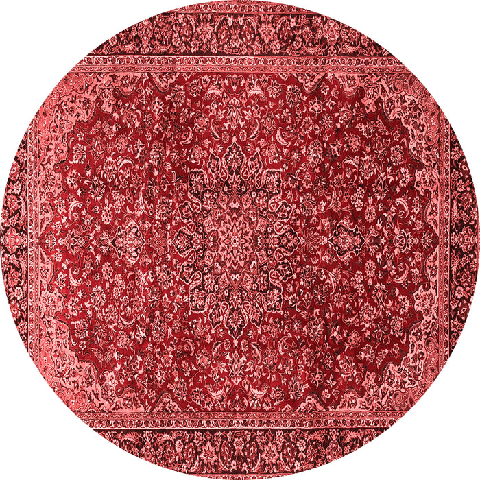 Machine Washable Medallion Red Traditional Rug, wshtr2160red