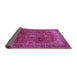 Sideview of Medallion Pink Traditional Rug, tr2160pnk