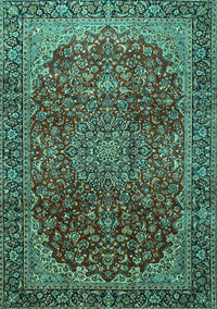 Medallion Turquoise Traditional Rug, tr2160turq