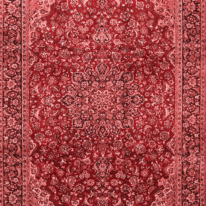 Machine Washable Medallion Red Traditional Rug, wshtr2160red