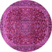 Round Medallion Pink Traditional Rug, tr2160pnk