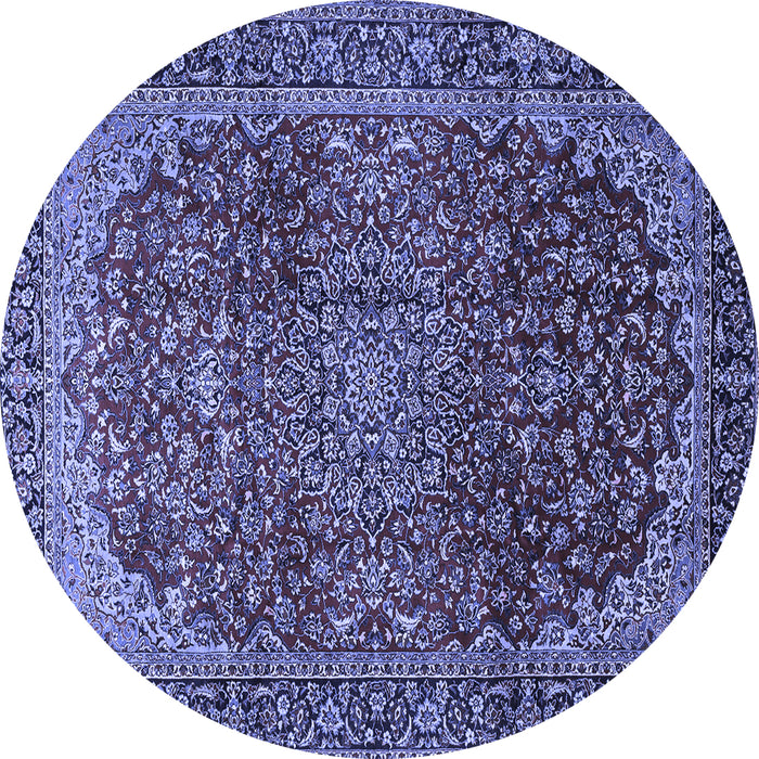 Round Medallion Blue Traditional Rug, tr2160blu