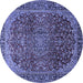 Round Medallion Blue Traditional Rug, tr2160blu