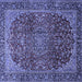 Square Medallion Blue Traditional Rug, tr2160blu