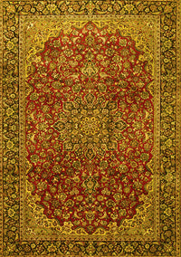 Medallion Yellow Traditional Rug, tr2160yw