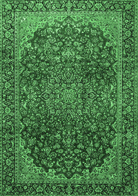 Medallion Emerald Green Traditional Rug, tr2160emgrn