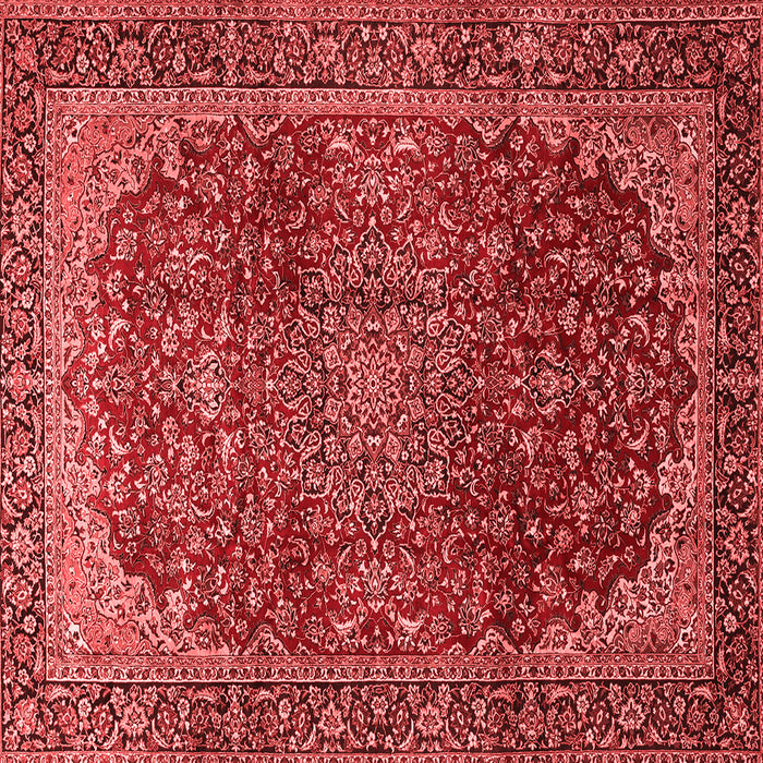 Machine Washable Medallion Red Traditional Rug, wshtr2160red