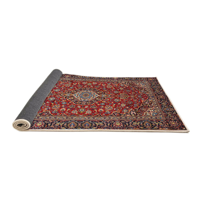 Sideview of Traditional Saffron Red Medallion Rug, tr2161
