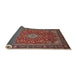 Sideview of Traditional Saffron Red Medallion Rug, tr2161