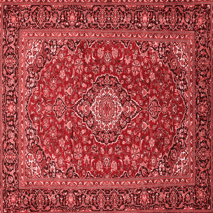 Machine Washable Medallion Red Traditional Rug, wshtr2161red