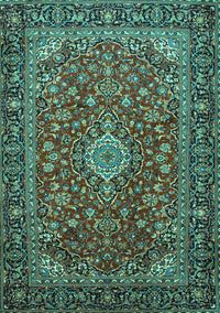 Medallion Turquoise Traditional Rug, tr2161turq