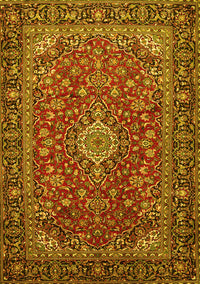 Medallion Yellow Traditional Rug, tr2161yw