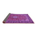 Sideview of Medallion Purple Traditional Rug, tr2161pur