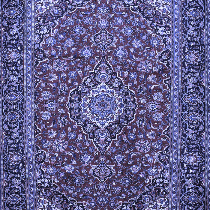 Machine Washable Medallion Blue Traditional Rug, wshtr2161blu
