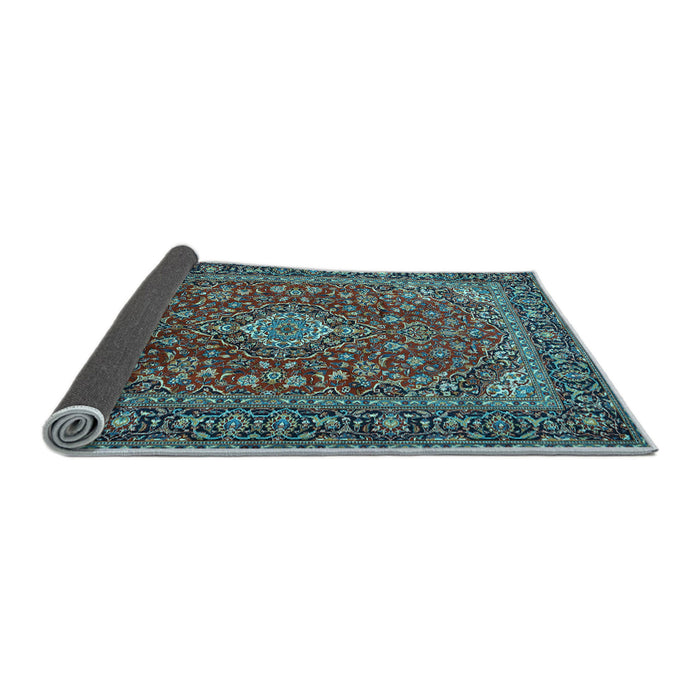 Sideview of Medallion Light Blue Traditional Rug, tr2161lblu