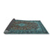 Sideview of Medallion Light Blue Traditional Rug, tr2161lblu