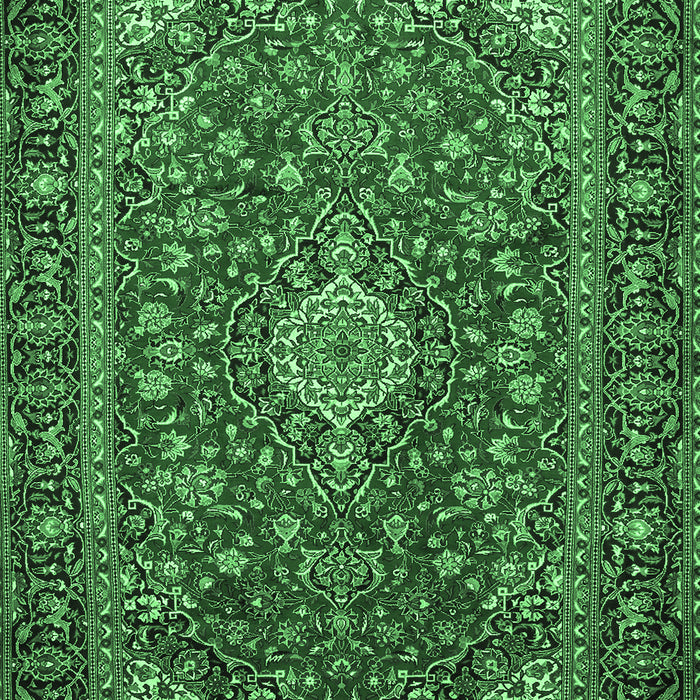 Medallion Emerald Green Traditional Rug, tr2161emgrn