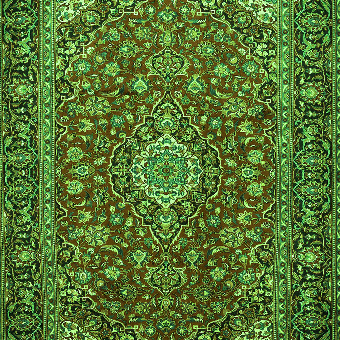 Serging Thickness of Machine Washable Medallion Green Traditional Area Rugs, wshtr2161grn