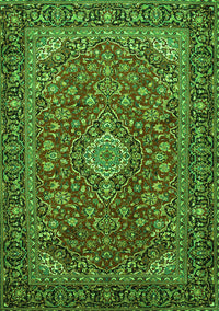 Medallion Green Traditional Rug, tr2161grn