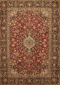 Medallion Brown Traditional Rug, tr2161brn