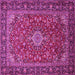 Square Medallion Pink Traditional Rug, tr2161pnk