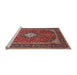 Sideview of Machine Washable Traditional Orange Salmon Pink Rug, wshtr2162