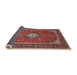 Sideview of Traditional Orange Salmon Pink Medallion Rug, tr2162