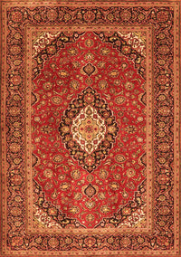 Medallion Orange Traditional Rug, tr2162org