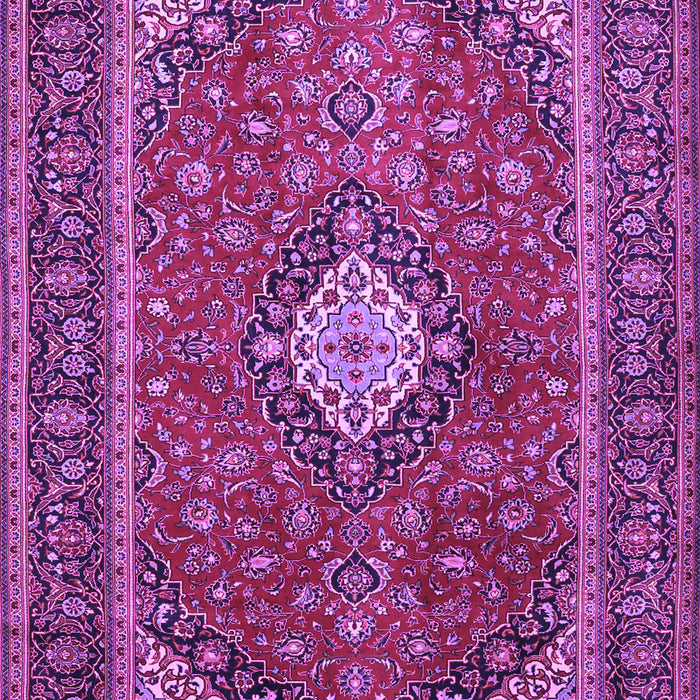 Machine Washable Medallion Purple Traditional Area Rugs, wshtr2162pur