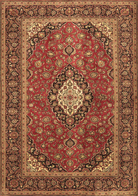 Medallion Brown Traditional Rug, tr2162brn