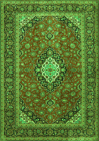 Medallion Green Traditional Rug, tr2162grn