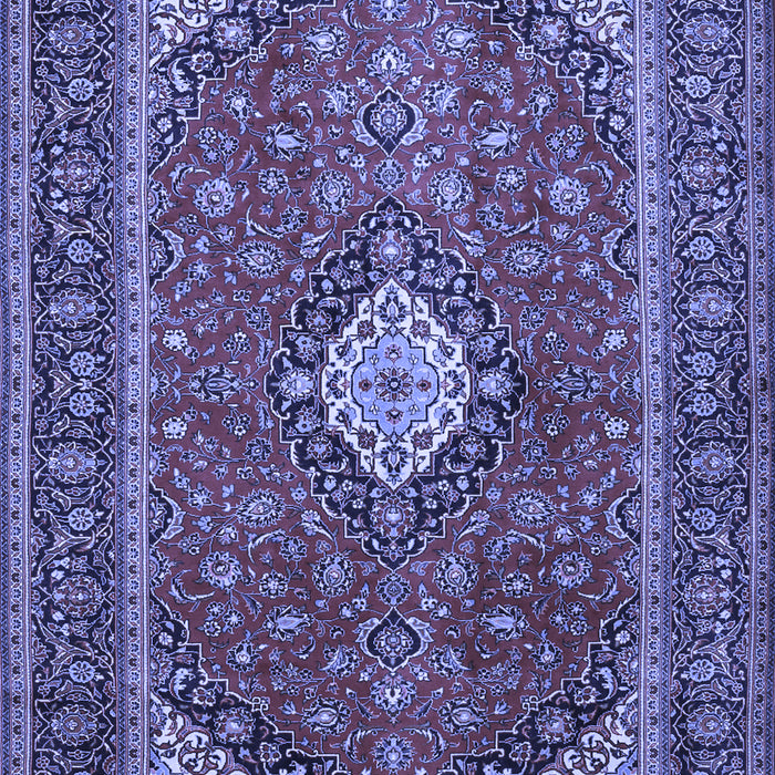 Machine Washable Medallion Blue Traditional Rug, wshtr2162blu