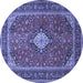 Round Medallion Blue Traditional Rug, tr2162blu