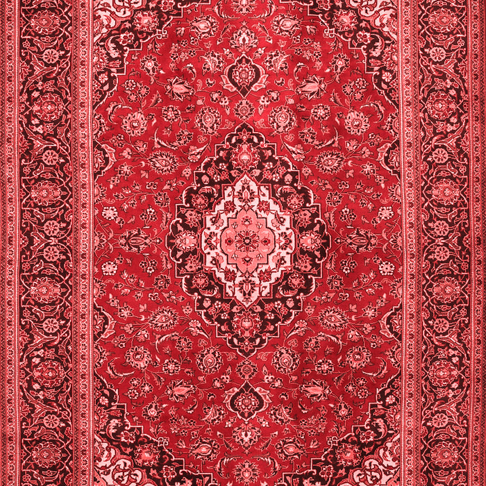 Machine Washable Medallion Red Traditional Rug, wshtr2162red