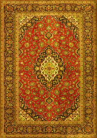 Medallion Yellow Traditional Rug, tr2162yw