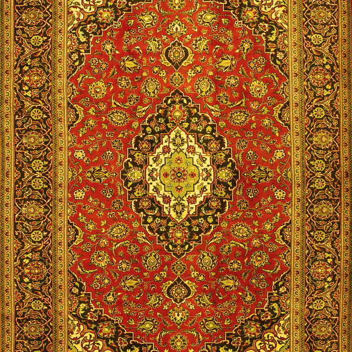 Medallion Yellow Traditional Rug, tr2162yw