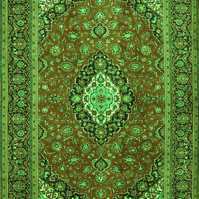 Serging Thickness of Machine Washable Medallion Green Traditional Area Rugs, wshtr2162grn