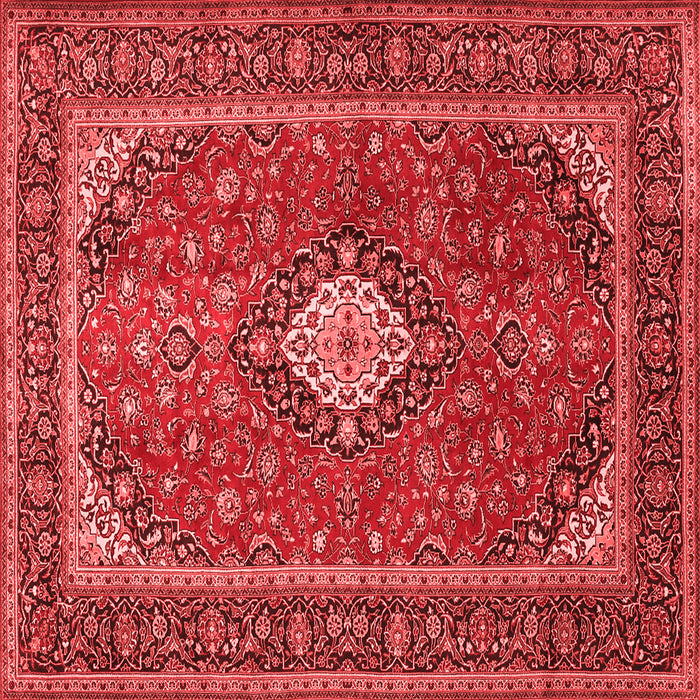 Machine Washable Medallion Red Traditional Rug, wshtr2162red