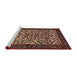 Sideview of Machine Washable Traditional Orange Brown Rug, wshtr2163