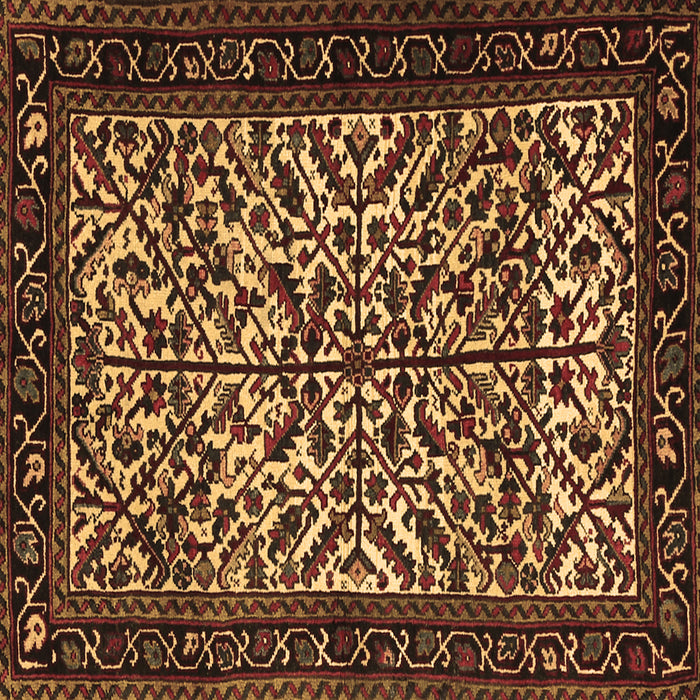 Square Machine Washable Persian Brown Traditional Rug, wshtr2163brn
