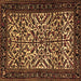 Square Machine Washable Persian Brown Traditional Rug, wshtr2163brn