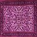 Square Machine Washable Persian Pink Traditional Rug, wshtr2163pnk