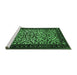 Sideview of Machine Washable Persian Emerald Green Traditional Area Rugs, wshtr2163emgrn