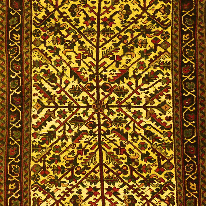 Machine Washable Persian Yellow Traditional Rug, wshtr2163yw