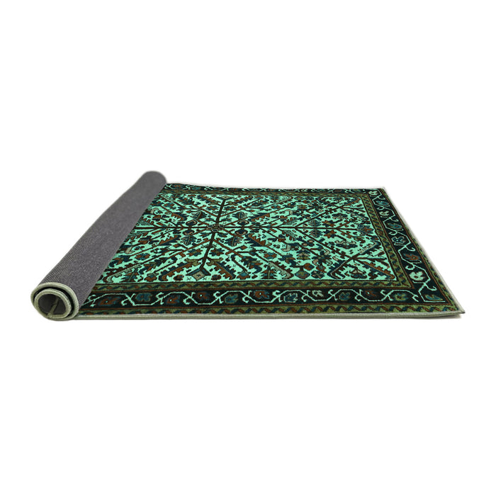 Sideview of Persian Turquoise Traditional Rug, tr2163turq