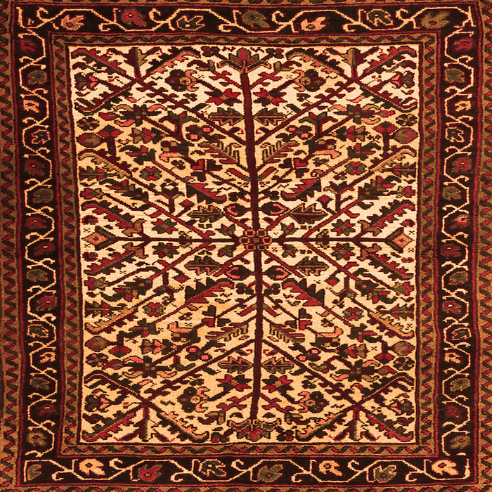 Serging Thickness of Persian Orange Traditional Rug, tr2163org