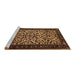 Sideview of Machine Washable Persian Brown Traditional Rug, wshtr2163brn