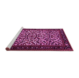 Sideview of Machine Washable Persian Pink Traditional Rug, wshtr2163pnk